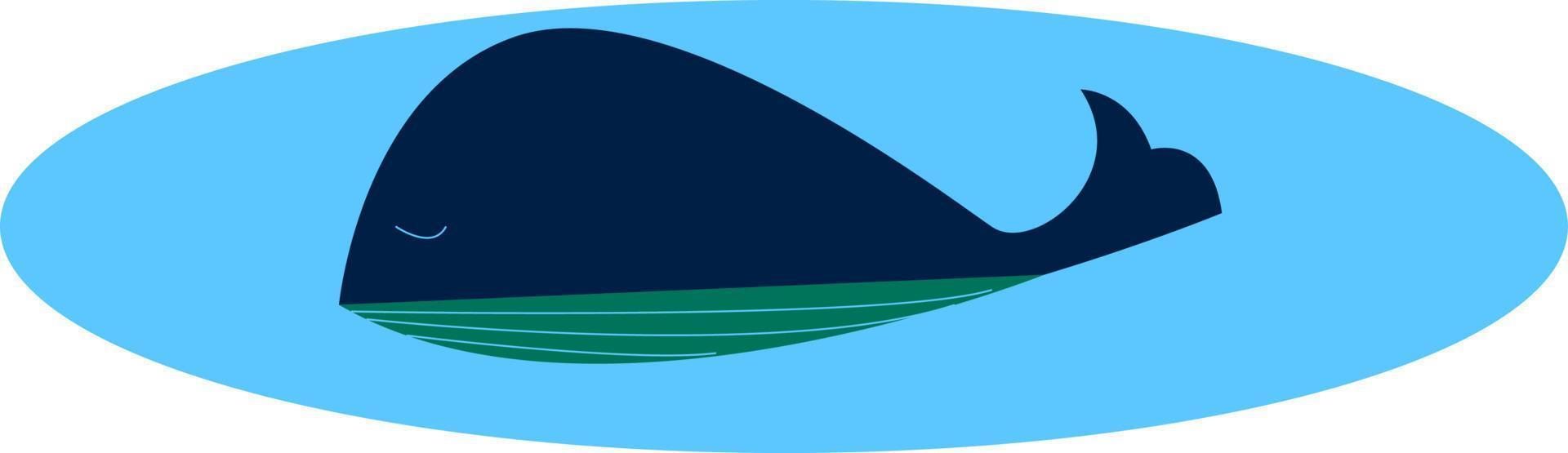 une grande baleine, un vecteur ou une illustration en couleur.