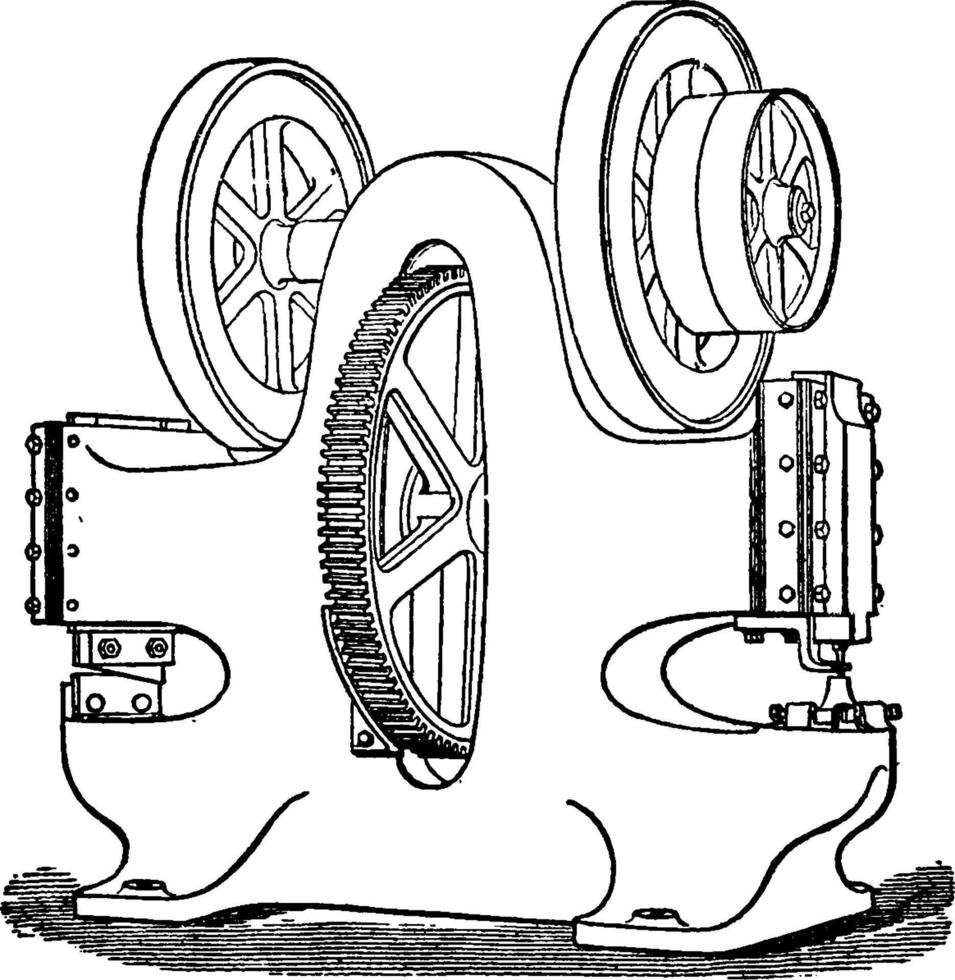 machine à cisailler, illustration vintage. vecteur