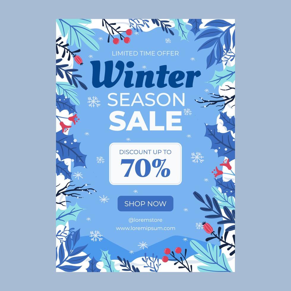 affiche des soldes d'hiver vecteur