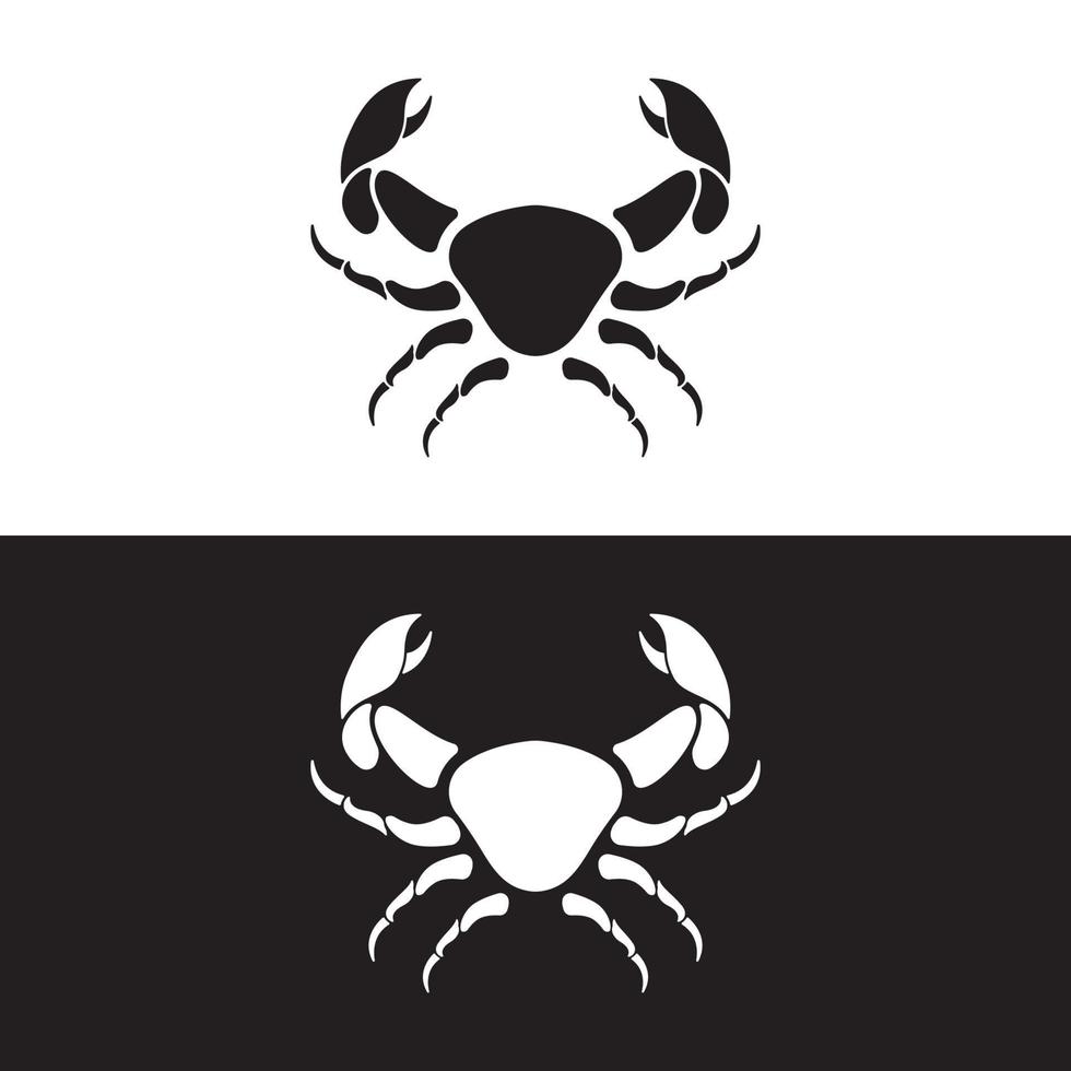 conception de modèle de logo abstrait de crabe ou de fruits de mer pour les entreprises, les restaurants et les magasins. vecteur