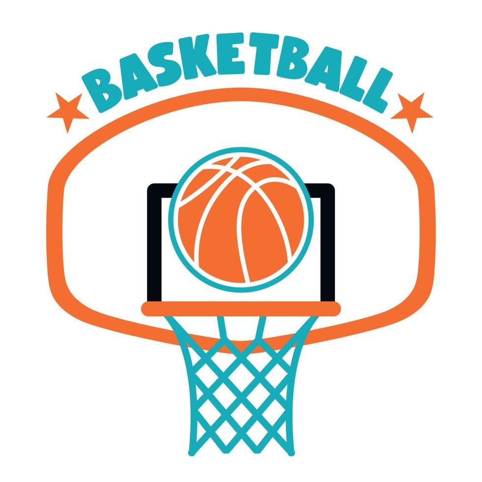 création de logo pour le sport de basket-ball vecteur