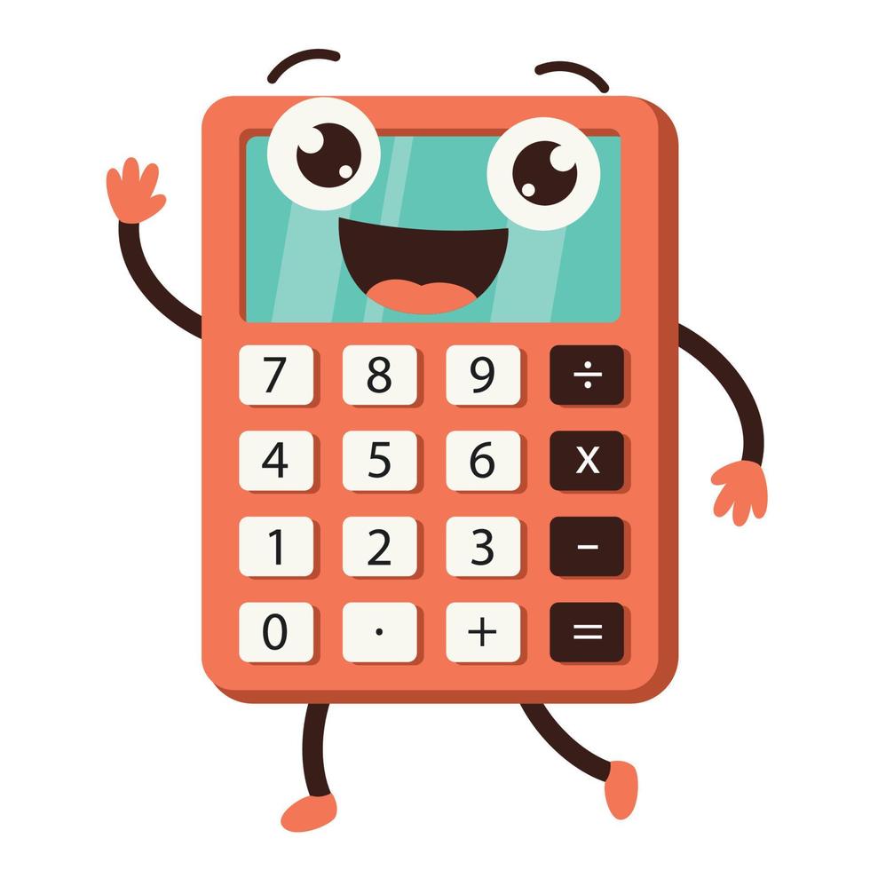 calculatrice plate pour l'éducation des enfants vecteur