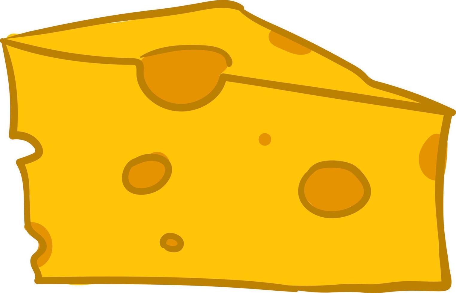 fromage de dessin animé, illustration, vecteur sur fond blanc