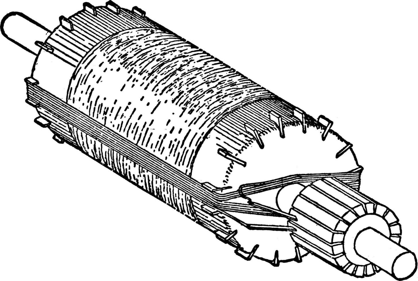 enroulement du tambour de siemens, illustration vintage. vecteur