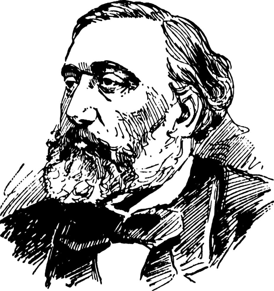 Léon Gambetta, illustration vintage vecteur