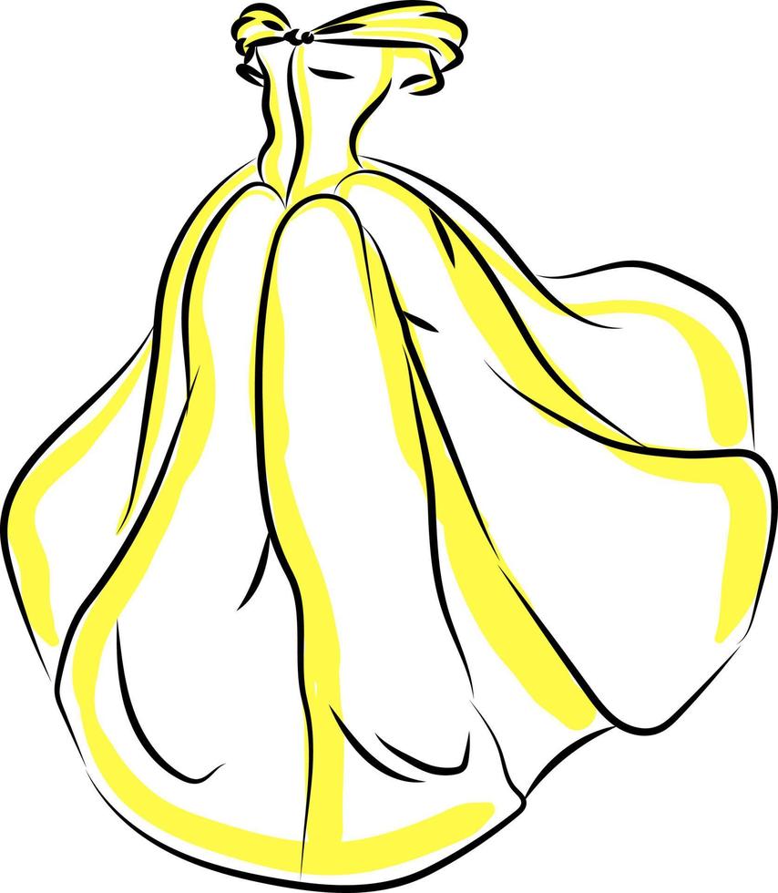 robe jaune, illustration, vecteur sur fond blanc.