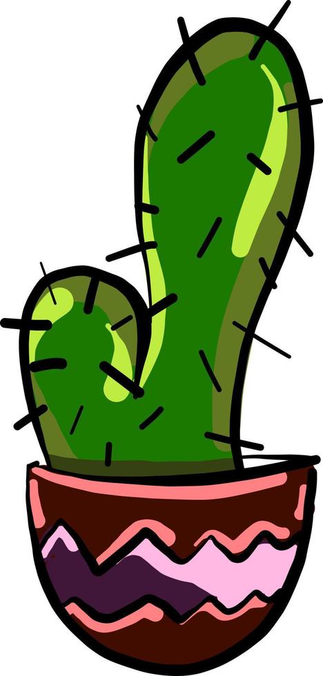 cactus en pot, illustration, vecteur sur fond blanc.