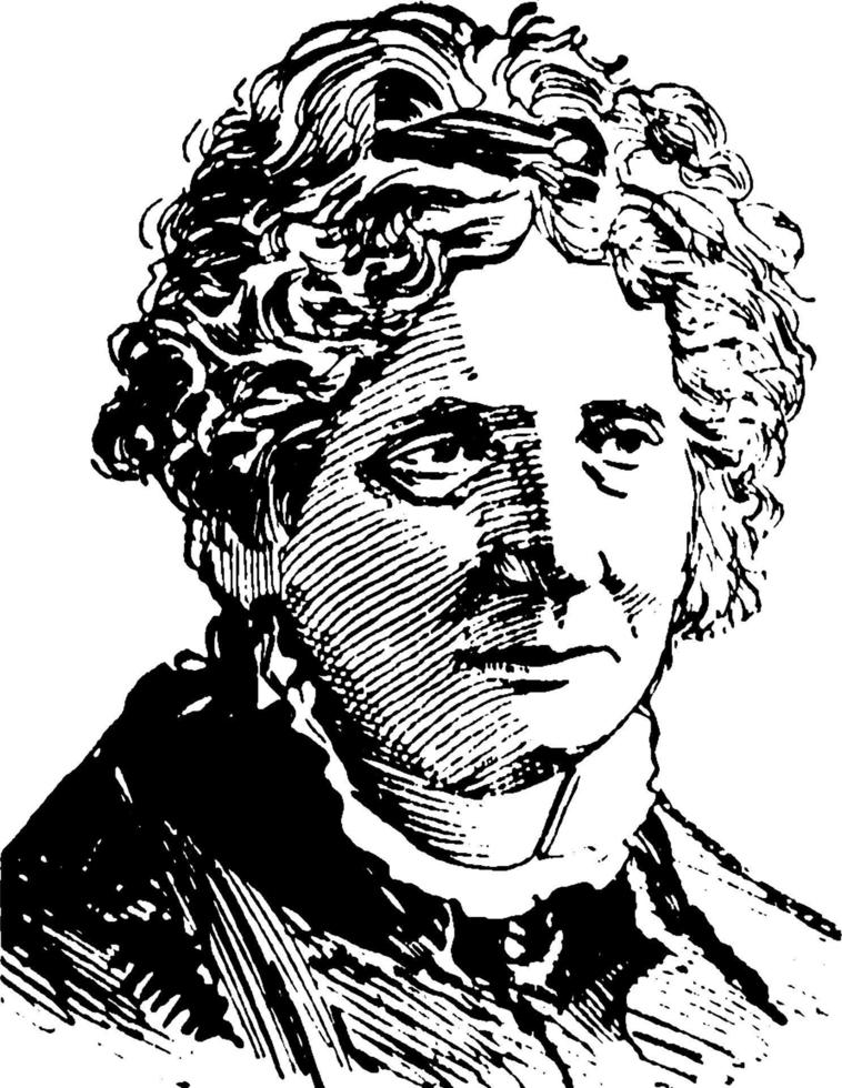 harriet beecher stowe, illustration vintage vecteur