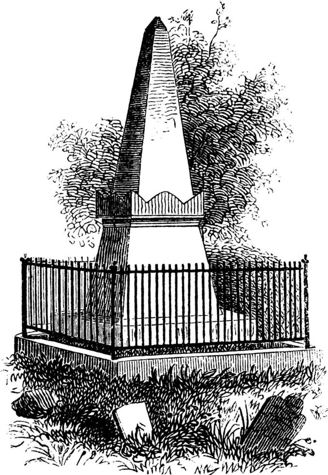 illustration vintage du monument de van wart. vecteur