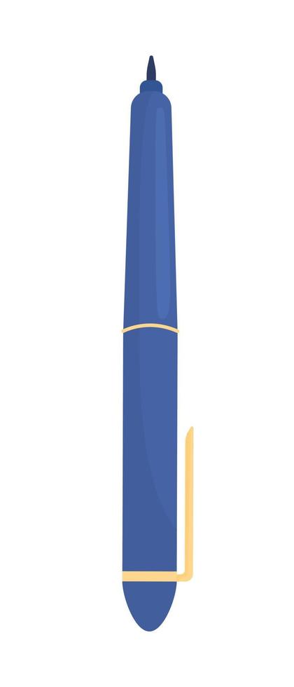 stylo à bille objet vectoriel de couleur semi-plat. outil pour l'école et le bureau. élément modifiable. article de taille normale sur blanc. illustration de style dessin animé simple papeterie pour la conception graphique et l'animation web