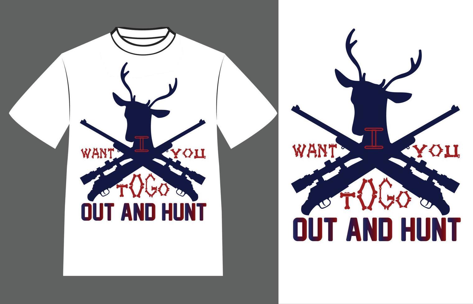 conception de t-shirt de chasse au cerf vecteur