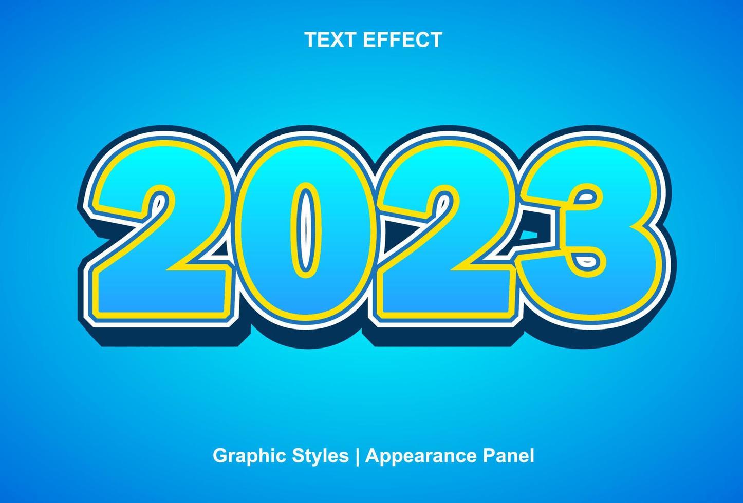 bonne année 2023 effet de texte avec style graphique et modifiable. vecteur