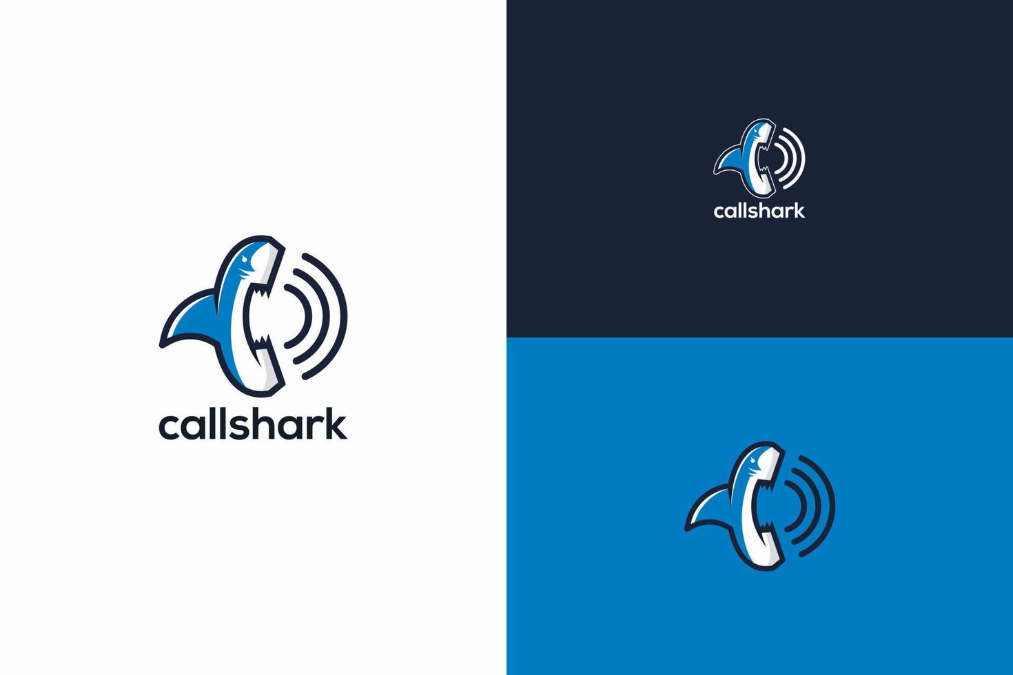 logo de requin abstrait avec forme de téléphone vecteur
