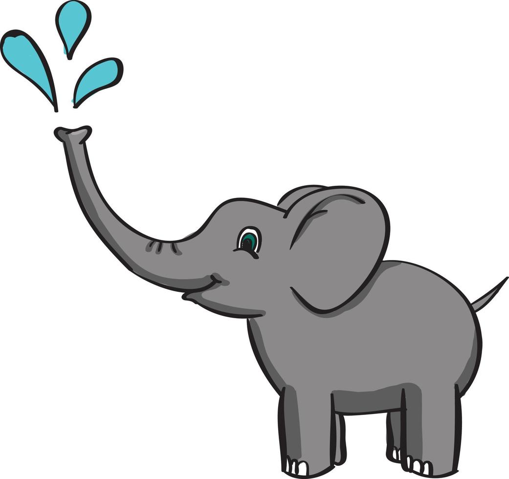 petit éléphant, illustration, vecteur sur fond blanc.