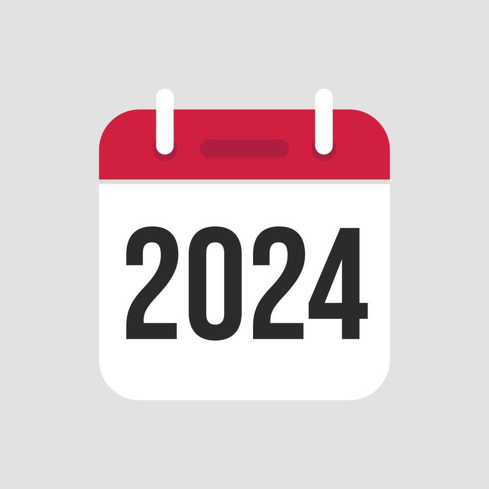 Vecteur de symbole d'icône de calendrier 2024.