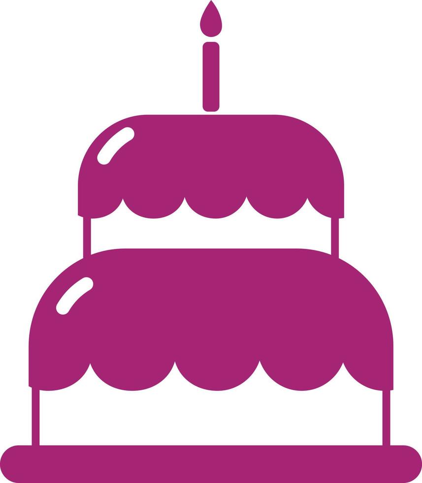 Gâteau rose à deux étages, illustration, vecteur sur fond blanc.