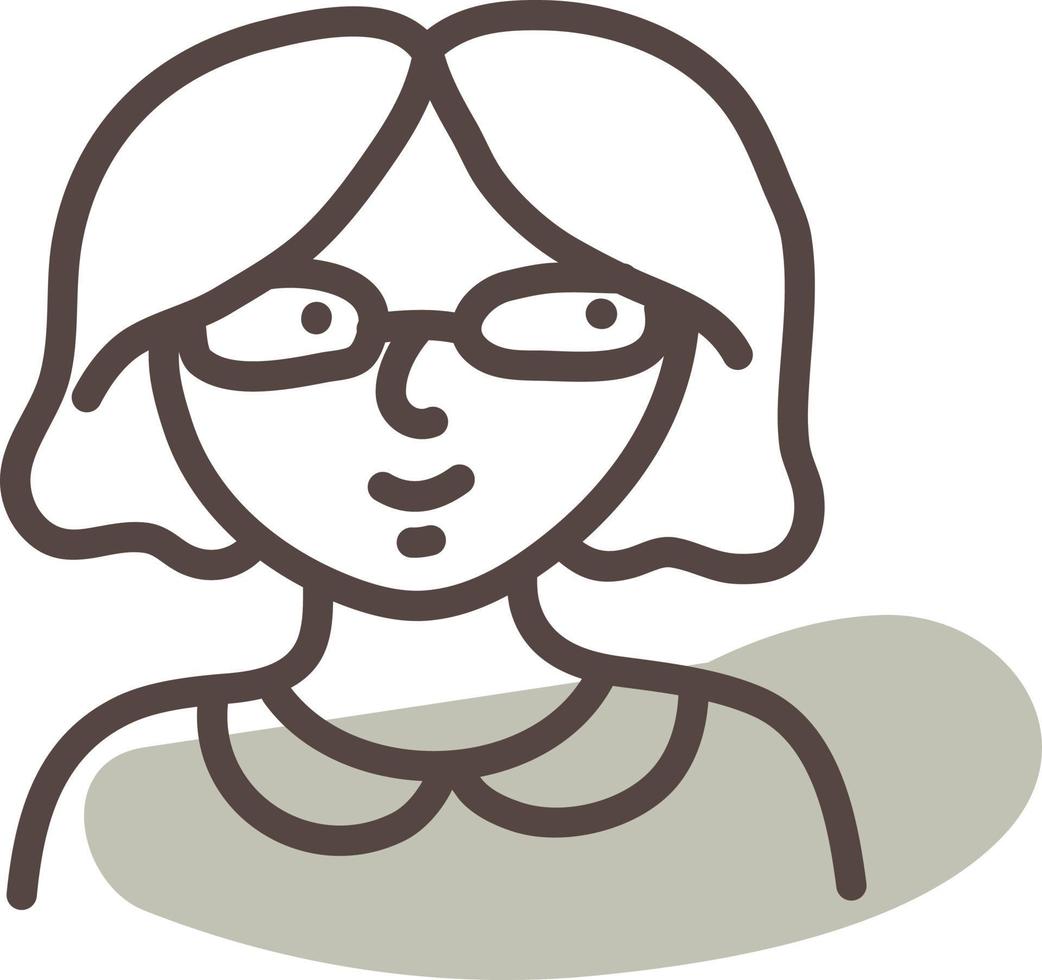 femme aux cheveux courts et lunettes, illustration, vecteur, sur fond blanc. vecteur