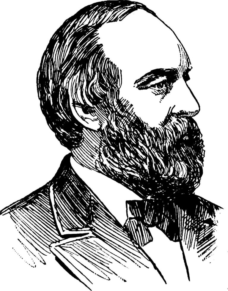 james a. garfield, illustration vintage vecteur