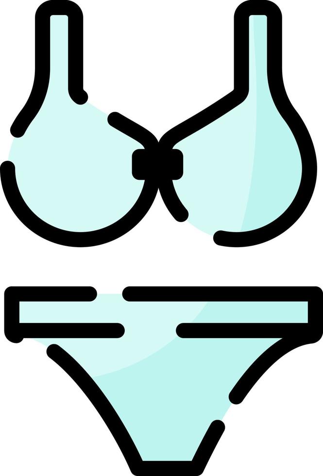 bikini bleu, illustration, vecteur sur fond blanc.