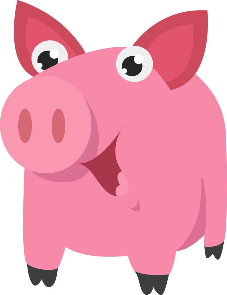 cochon rose, illustration, vecteur sur fond blanc