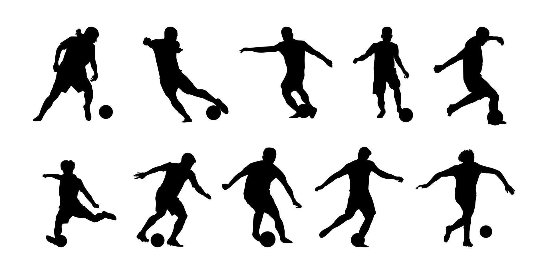 collection de silhouettes de joueurs de football vecteur