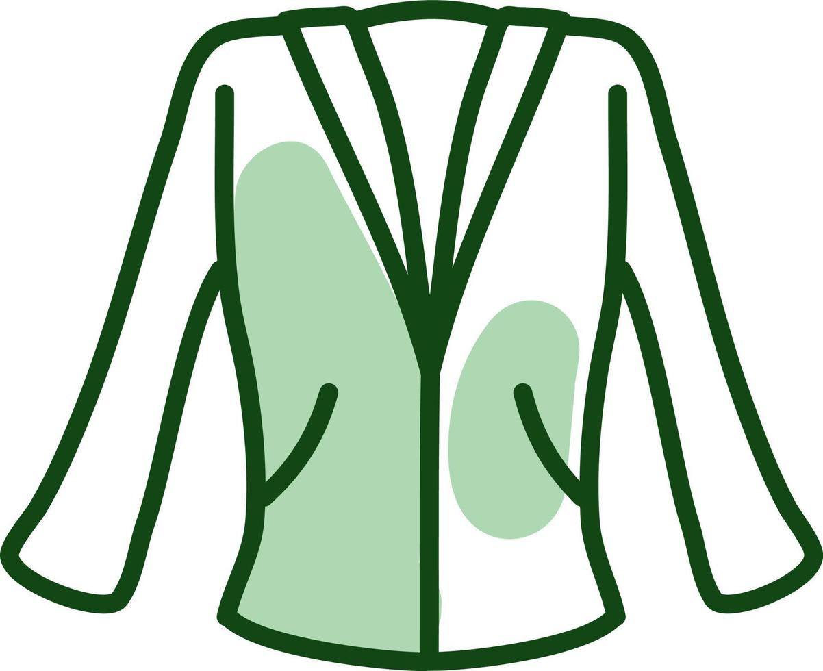 blazer vert, illustration, sur fond blanc. vecteur