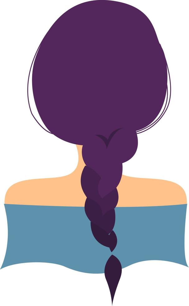 cheveux violets, illustration, vecteur sur fond blanc.