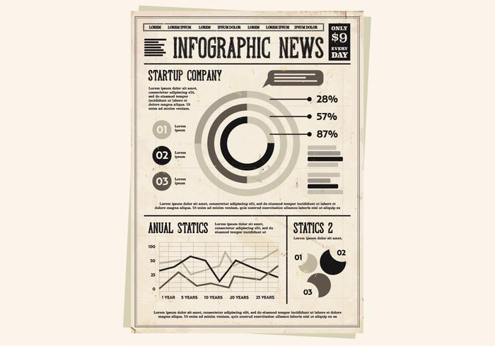 Vector d'infographie de démarrage de journaux