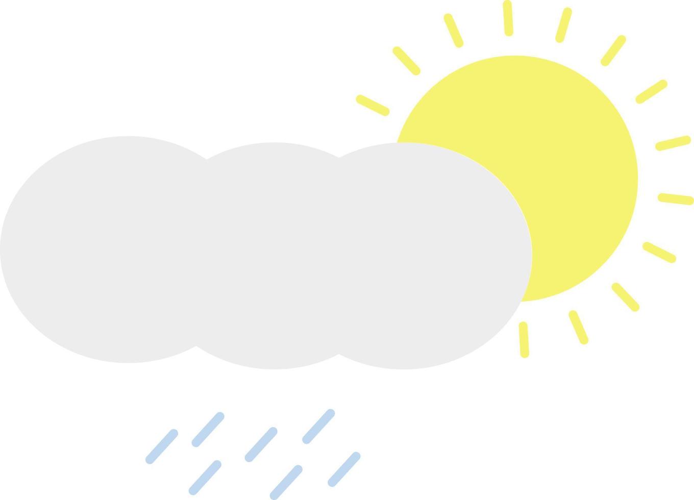 soleil avec de fortes pluies, icône illustration, vecteur sur fond blanc