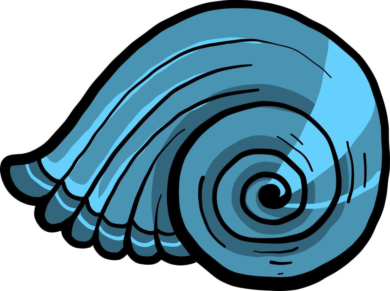Coquille bleue, illustration, vecteur sur fond blanc
