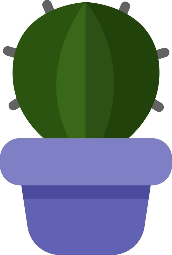 cactus boule dans un pot violet, icône illustration, vecteur sur fond blanc