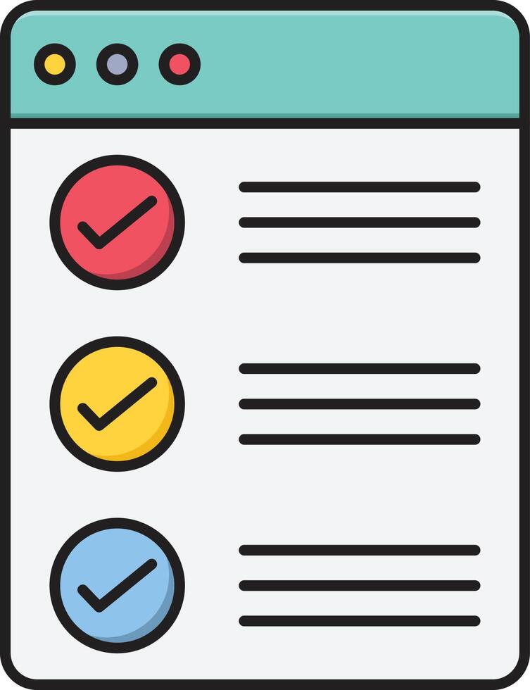 illustration vectorielle de liste de contrôle de page Web sur fond. symboles de qualité premium. icônes vectorielles pour le concept et la conception graphique. vecteur