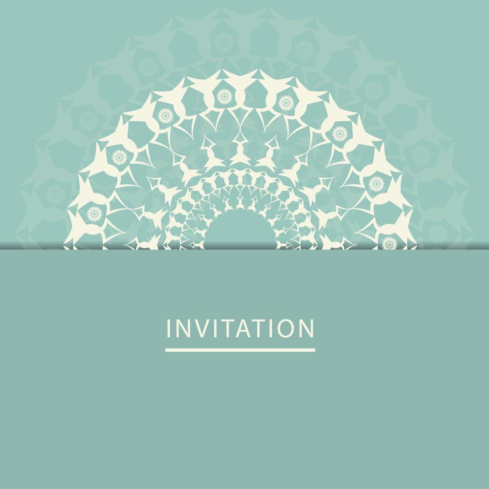 modèles de cartes d'invitation avec motif or et cristaux couleur fond de mandala de luxe avec motif arebesque doré style oriental islamique arabe. mandala décoratif de style ramadan vecteur
