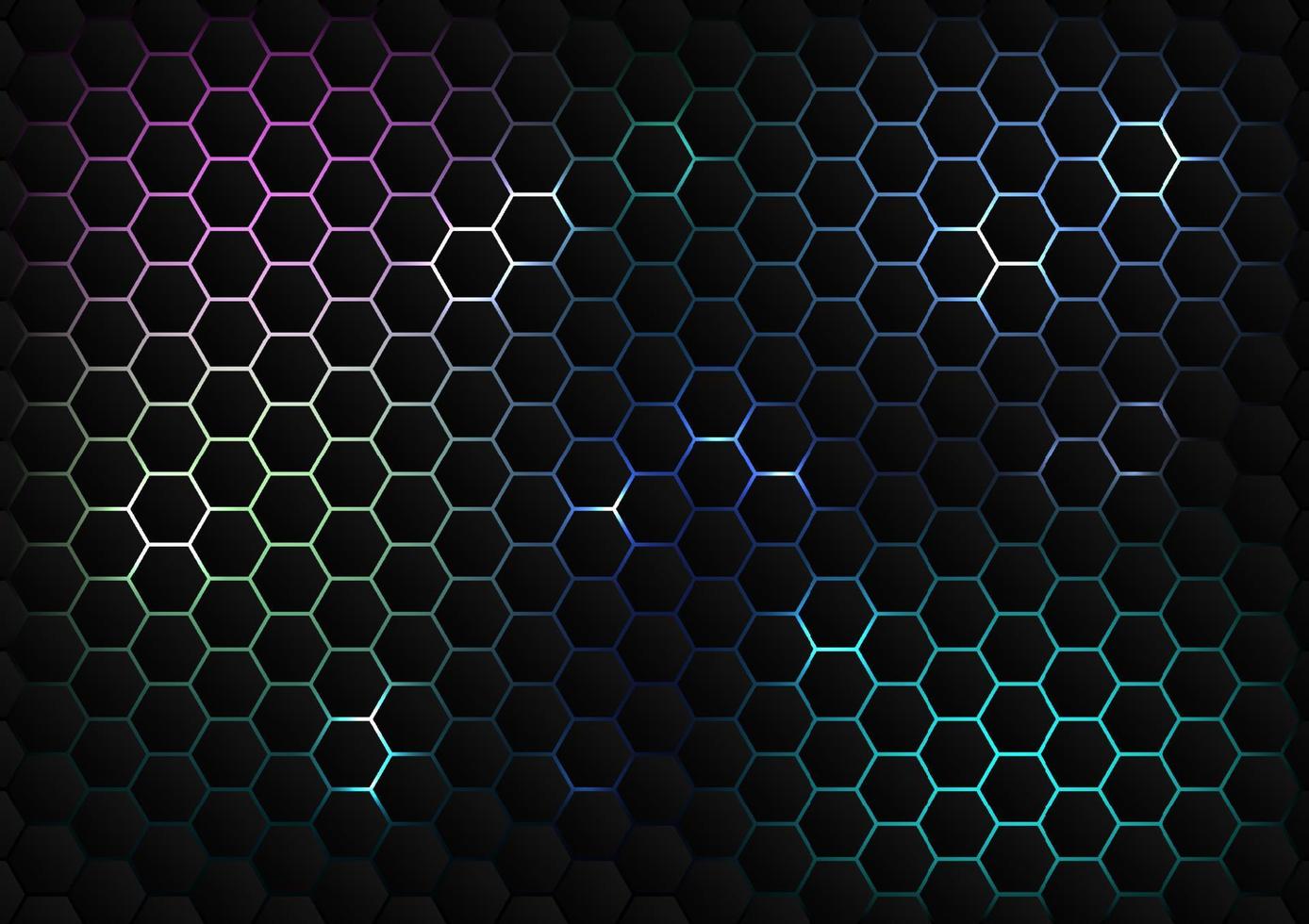 fond de technologie multicolore abstrait et motif de ruche. vecteur