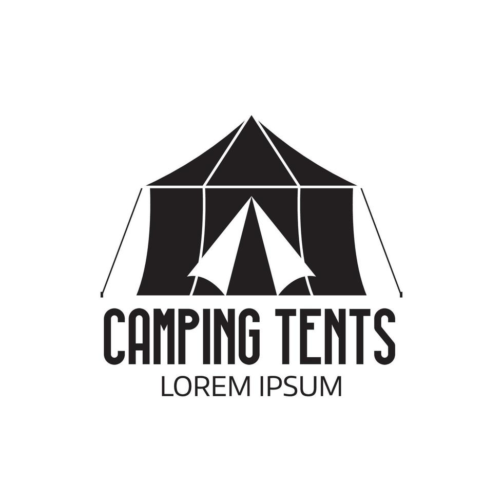 logo du camp touristique ou icône de la tente vecteur