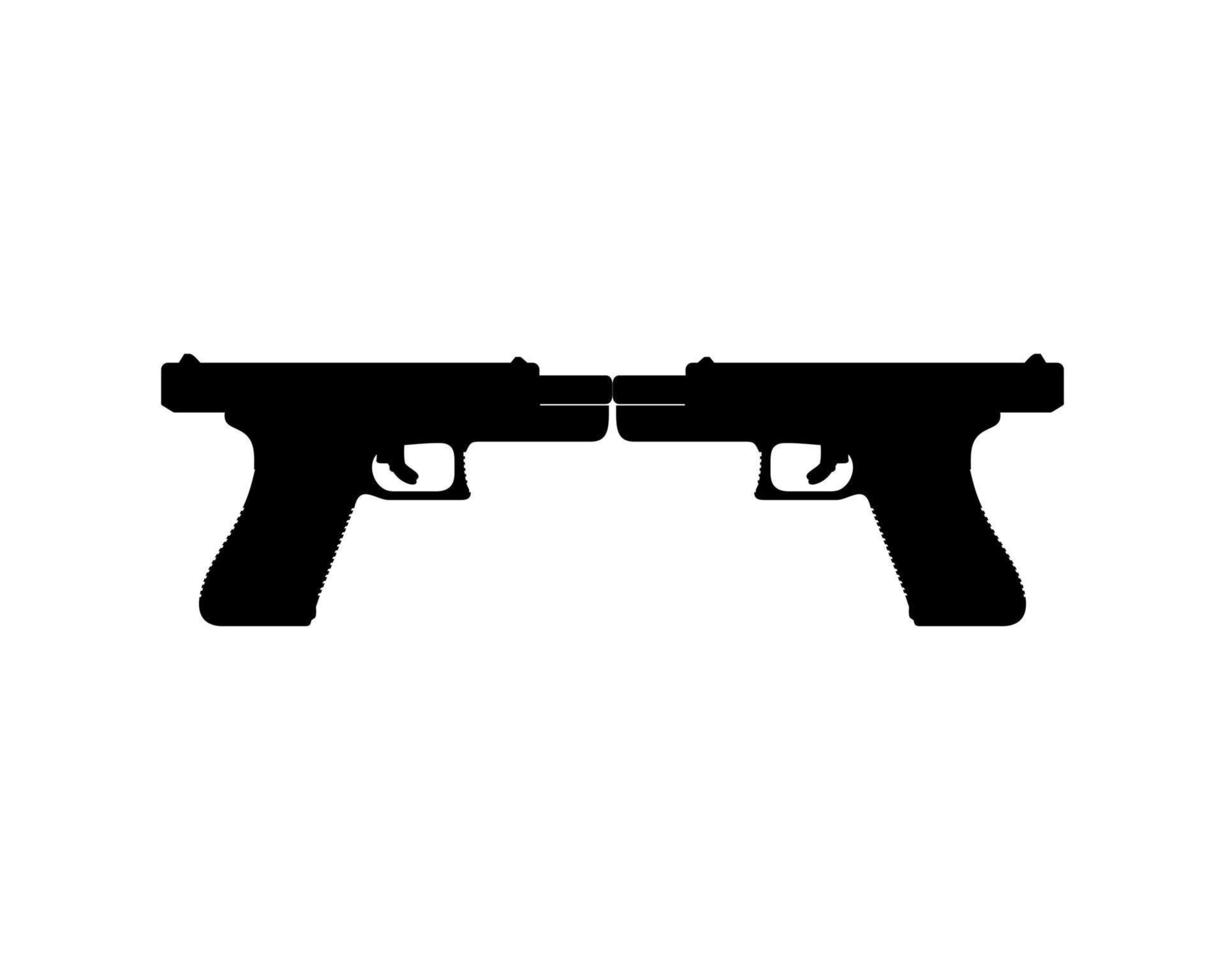 silhouette de pistolet pour logo, pictogramme, site Web ou élément de conception graphique. illustration vectorielle vecteur