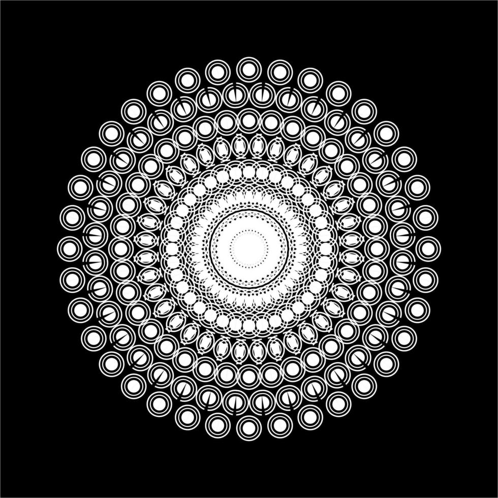 mandala contemporain fabriqué à partir d'une composition en forme de cercle et de demi-cercle. mandala contemporain moderne pour le logo, l'ornement, la décoration ou la conception graphique. illustration vectorielle vecteur