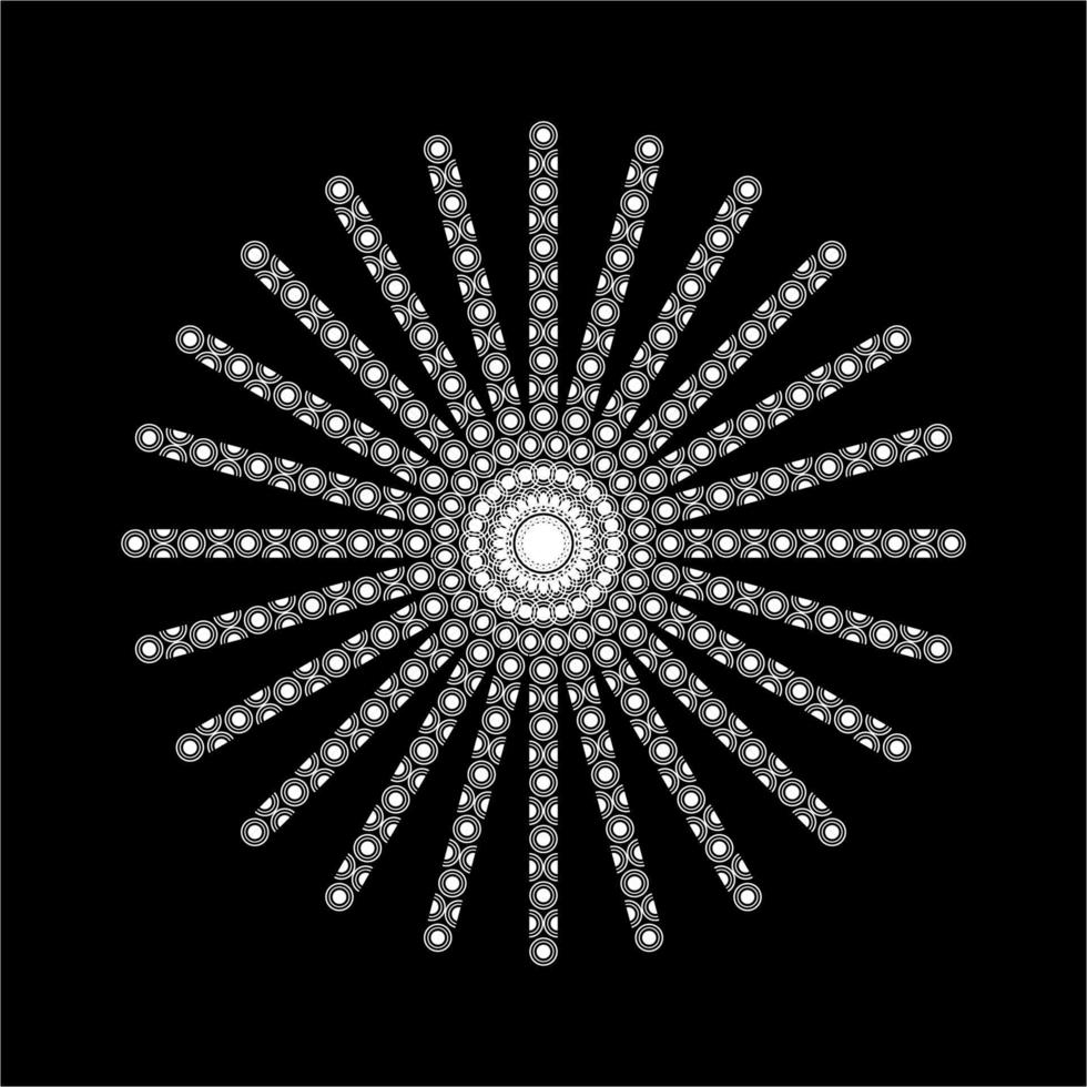 mandala contemporain fabriqué à partir d'une composition en forme de cercle et de demi-cercle. mandala contemporain moderne pour le logo, l'ornement, la décoration ou la conception graphique. illustration vectorielle vecteur