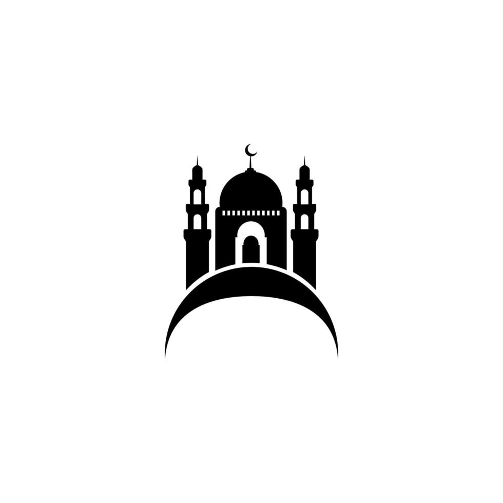 vecteur de logo mosquée ramadan