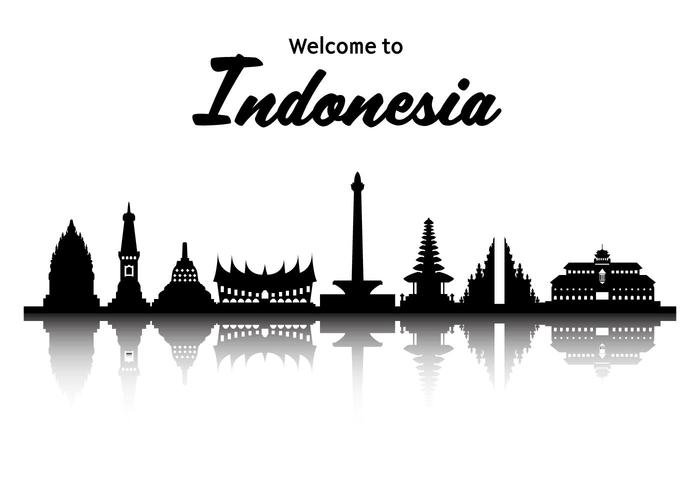 Free Indonésie célèbre cadre touristique vecteur