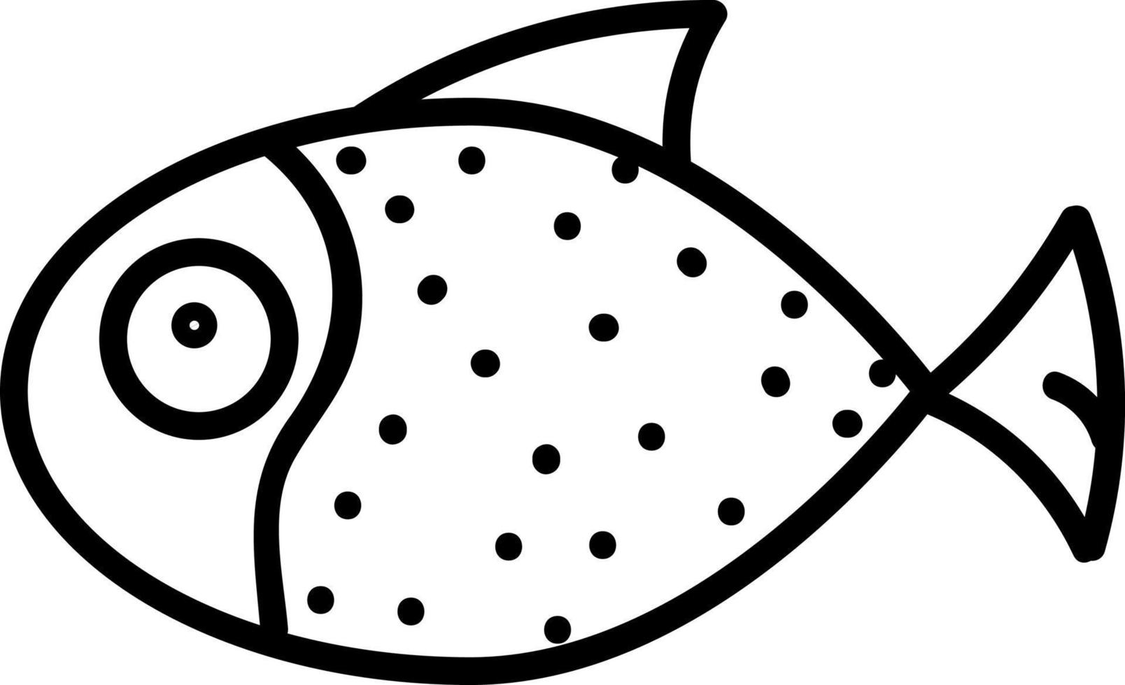 poisson blanc à pois noirs, illustration, vecteur sur fond blanc.