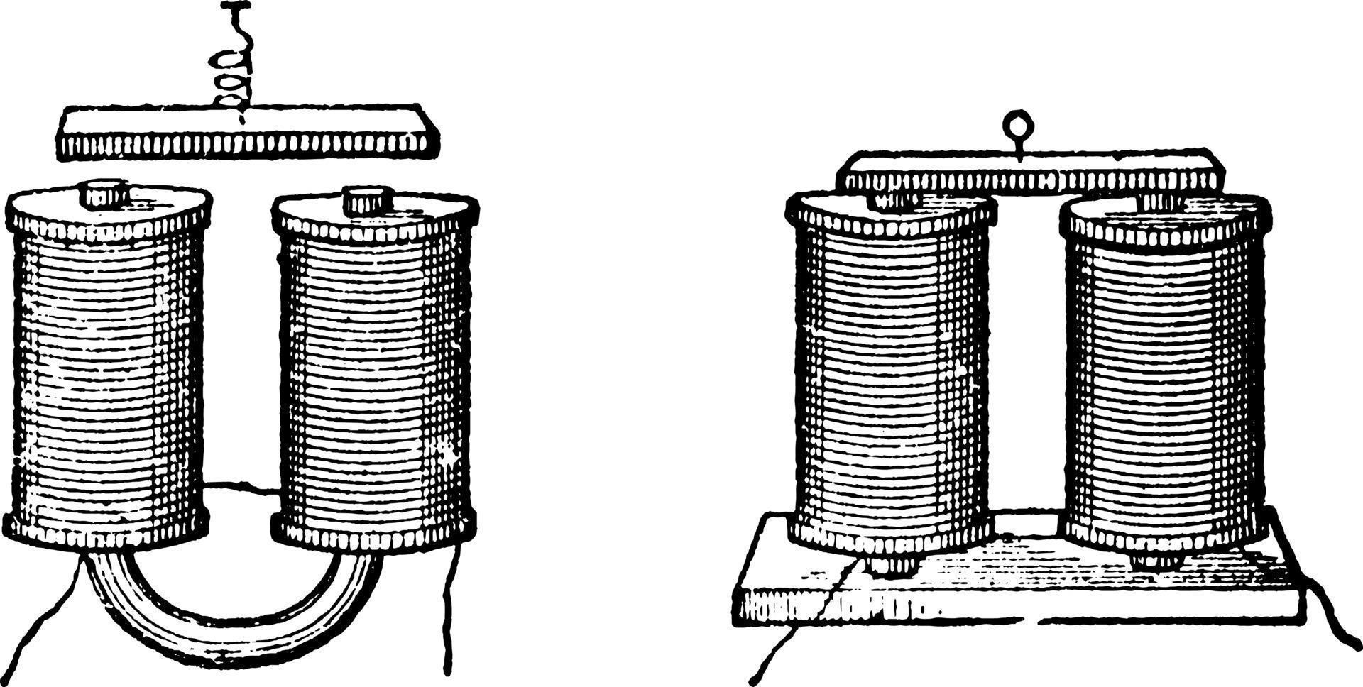 électro-aimant, illustration vintage vecteur