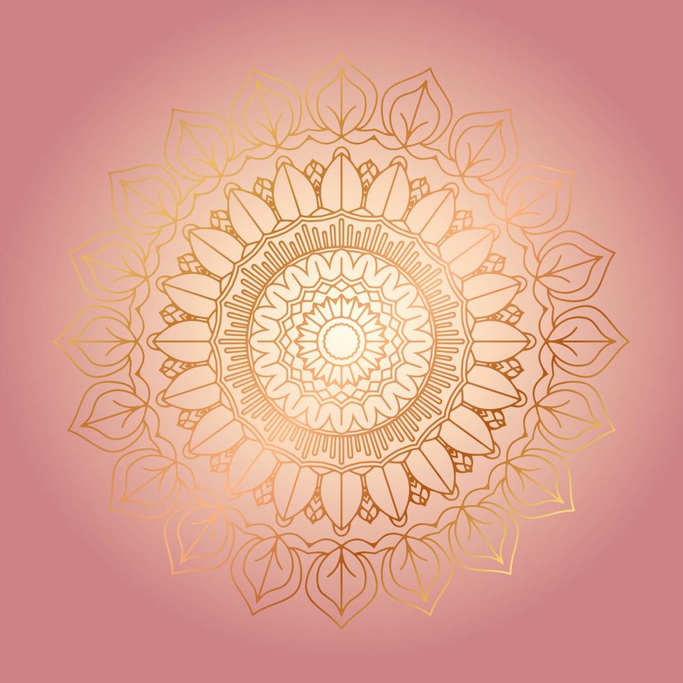 fond dégradé avec mandala or vecteur