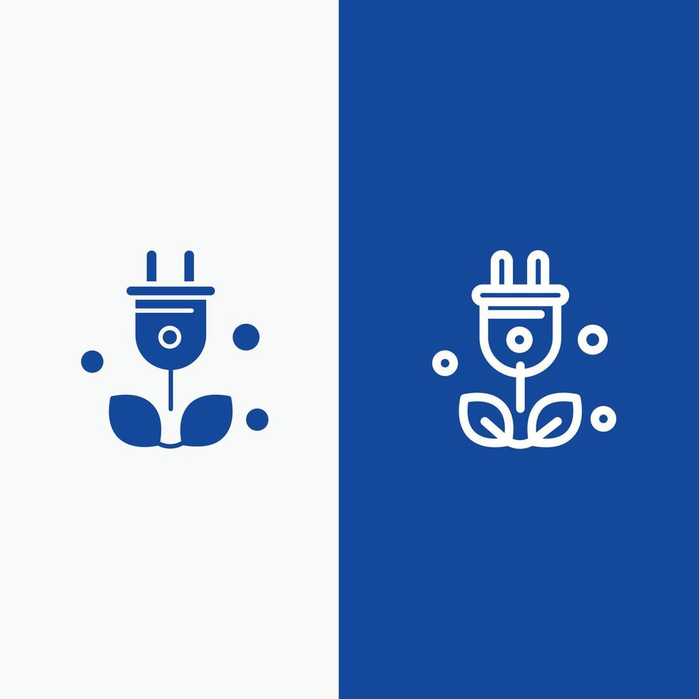 fiche arbre vert science ligne et glyphe icône solide bannière bleue ligne et glyphe icône solide bannière bleue vecteur