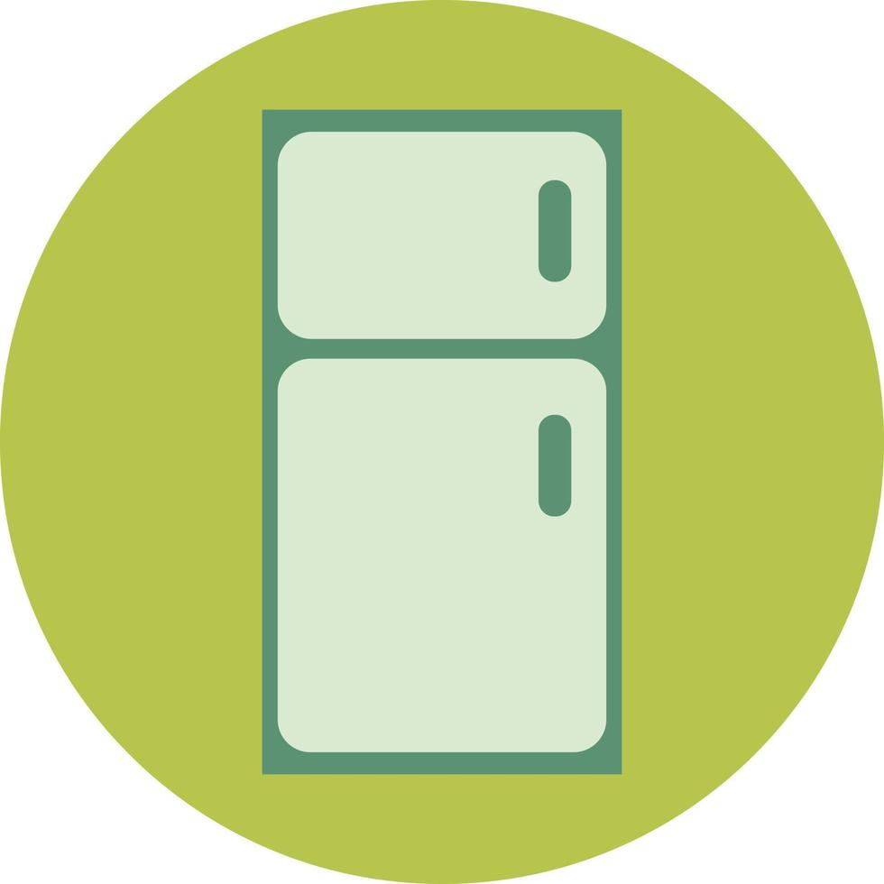 réfrigérateur vert, illustration, sur fond blanc. vecteur