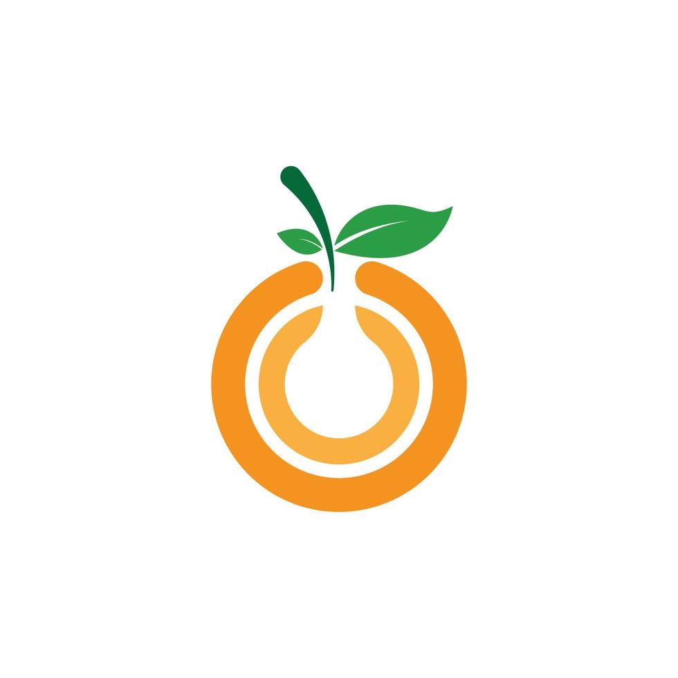 logo de fruits orange vecteur