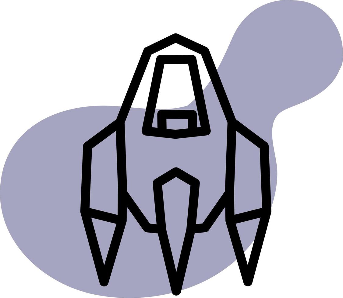 vaisseau spatial, icône illustration, vecteur sur fond blanc