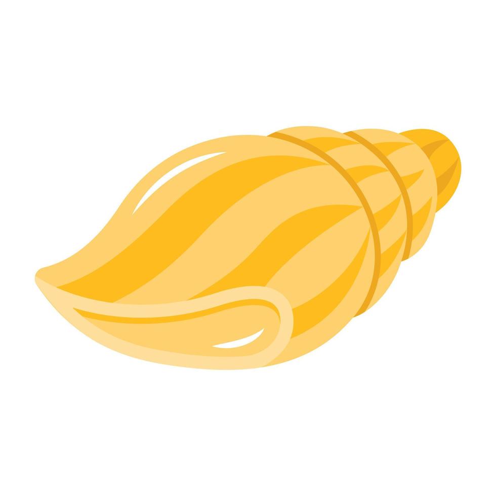 une icône plate de conque d'escargot de mer télécharger vecteur