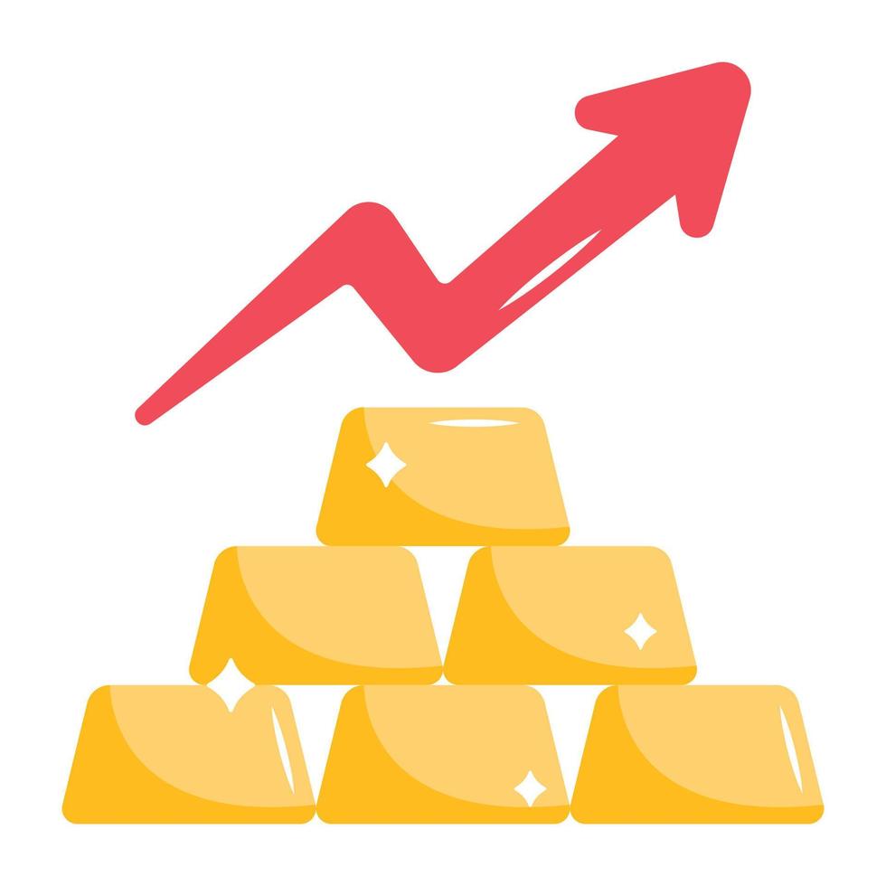 une icône plate personnalisable d'augmentation d'or vecteur
