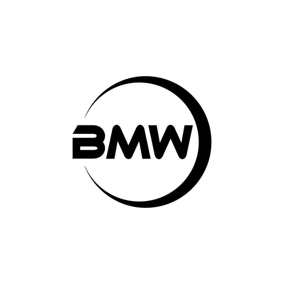 création de logo de lettre bmw dans l'illustration. logo vectoriel, dessins de calligraphie pour logo, affiche, invitation, etc. vecteur